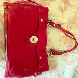 Bright pink alligator Coach Bag